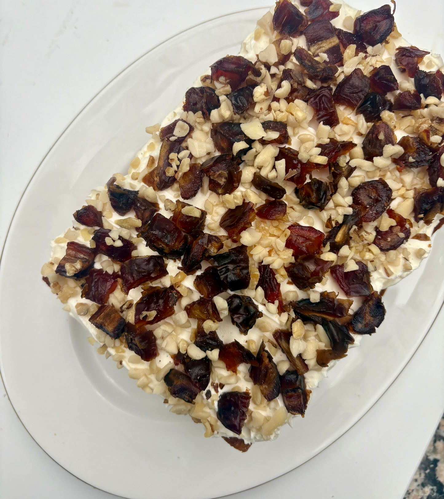 Date, Walnut & Ginger Loaf Cake
with Vanilla Bean Mascarpone Frosting ❤️- PDF recipe