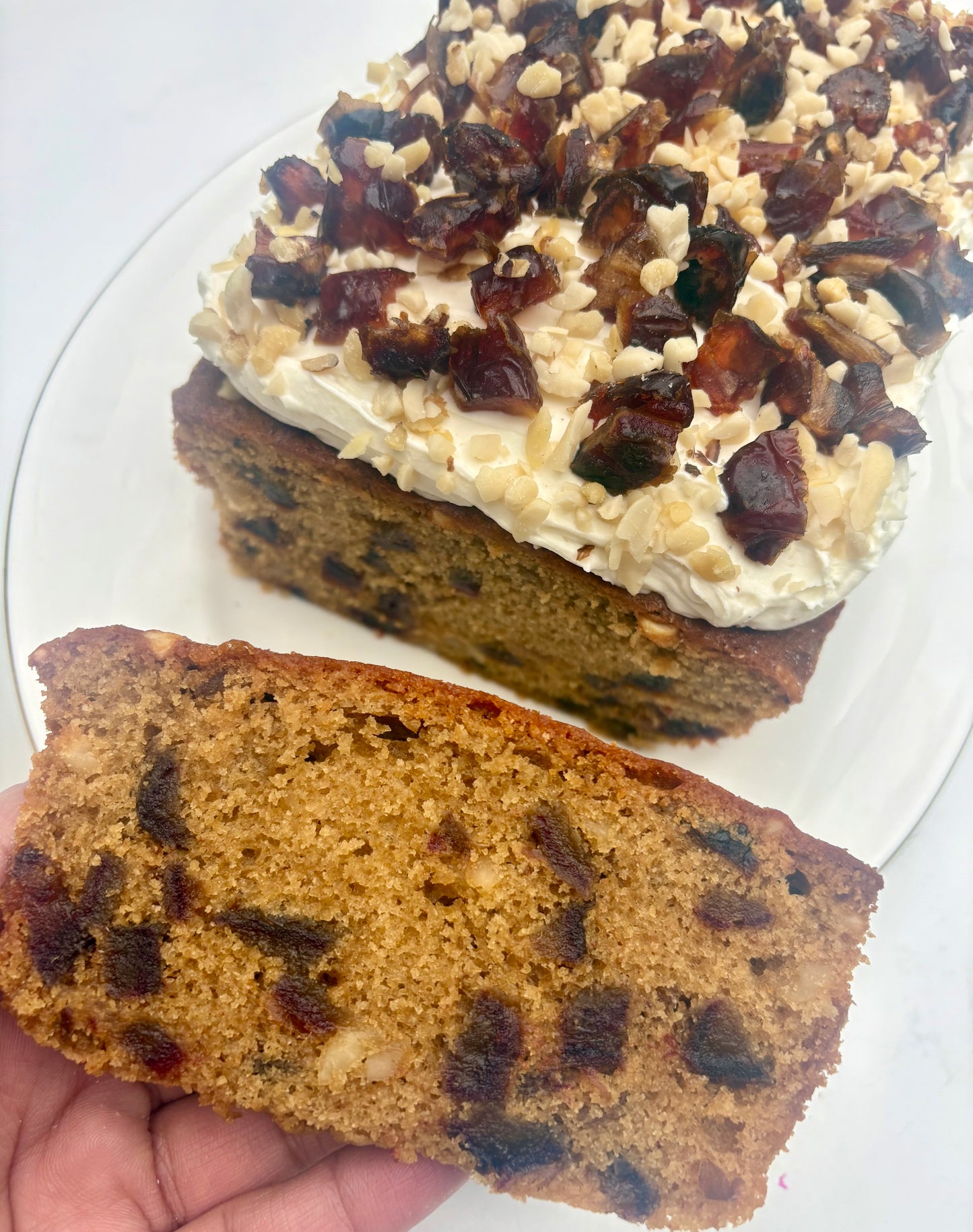 Date, Walnut & Ginger Loaf Cake
with Vanilla Bean Mascarpone Frosting ❤️- PDF recipe